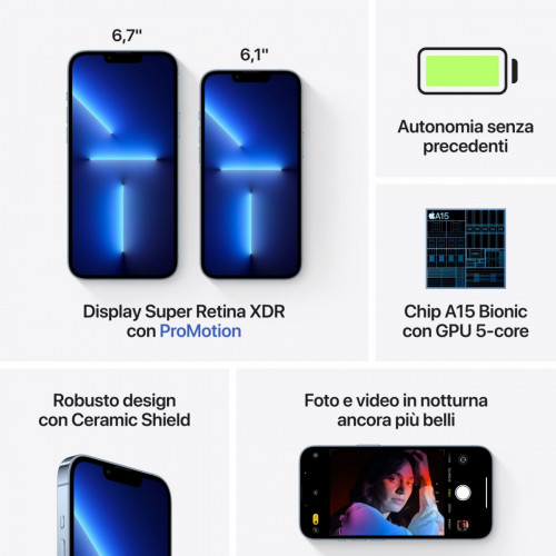 Apple iPhone 13 Pro 512GB Azzurro Sierra...