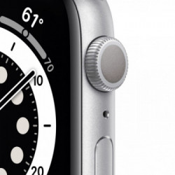 Apple Watch Serie 6 GPS, 40mm in alluminio argento con cinturino Sport Bianco