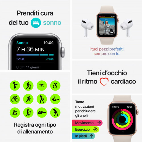 Apple Watch Nike SE GPS, 44mm Cassa in...