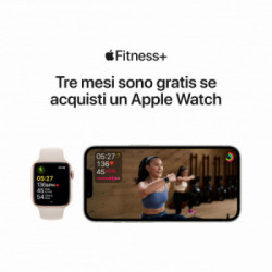 Apple Watch Nike SE GPS, 44mm Cassa in Alluminio color Argento con Cinturino Sport Puro Platino/Nero