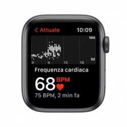Apple Watch Nike SE GPS, 44mm Cassa in Alluminio Grigio Scuro con Cinturino Sport Antracite/Nero