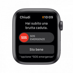 Apple Watch Nike SE GPS, 44mm Cassa in Alluminio Grigio Scuro con Cinturino Sport Antracite/Nero