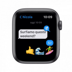 Apple Watch Nike SE GPS, 44mm Cassa in Alluminio Grigio Scuro con Cinturino Sport Antracite/Nero