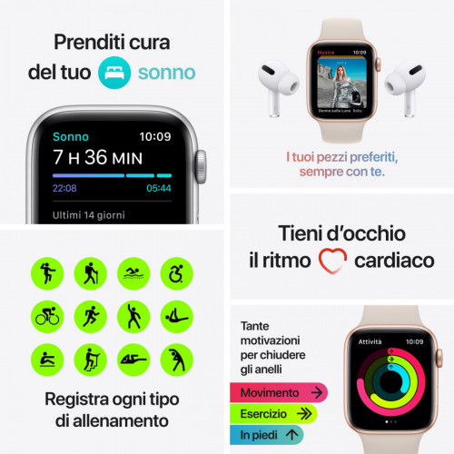 Apple Watch Nike SE GPS, 44mm Cassa in...