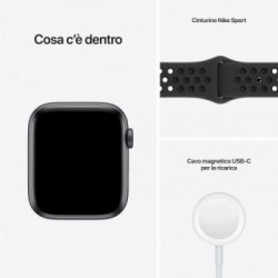 Apple Watch Nike SE GPS, 44mm Cassa in Alluminio Grigio Scuro con Cinturino Sport Antracite/Nero