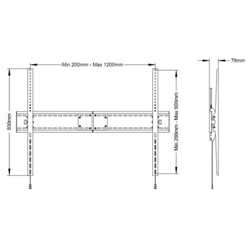 Multibrackets 0926 Supporto TV a parete 2,79 m...