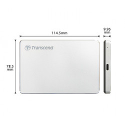 Transcend StoreJet 25C3S disco rigido esterno 2000 GB Argento