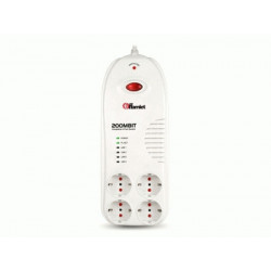 Hamlet Multipresa Filtrata con adattatore Powerline 200bit Switch 4 porte interuttore termico