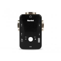 Hamlet KVM Smart Control Switch a 3 porte usb con 2 set di cavi KVM inclusi