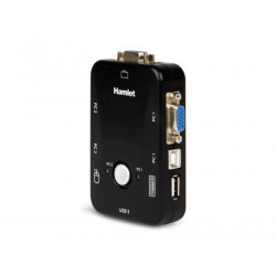 Hamlet KVM Smart Control Switch a 3 porte usb con 2 set di cavi KVM inclusi