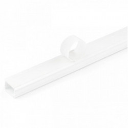 StarTech.com Canalina per la gestione dei cavi solida con nastro adesivo e coperchio, 19mm P x 13mm H - 1,8m L , canaletta in