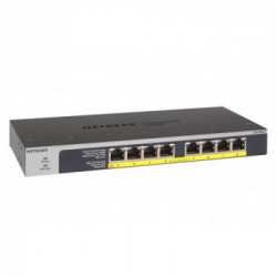 Netgear GS108LP Non gestito Gigabit Ethernet (10/100/1000) Nero, Grigio 1U Supporto Power over Ethernet (PoE)