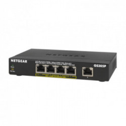 Netgear GS305Pv2 Non gestito Gigabit Ethernet (10/100/1000) Supporto Power over Ethernet (PoE) Nero
