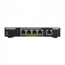 Netgear GS305Pv2 Non gestito Gigabit Ethernet (10/100/1000) Supporto Power over Ethernet (PoE) Nero