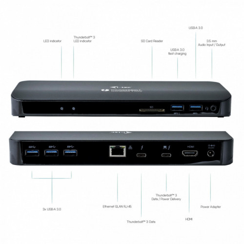 i-tec Thunderbolt 3 Dual 4K Docking Station +...