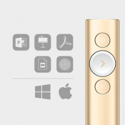 Logitech Spotlight puntatore wireless Bluetooth/RF Oro