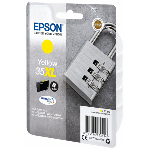 Epson Padlock Singlepack Yellow 35XL DURABrite...