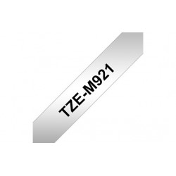 Brother TZe-M921 nastro per etichettatrice Nero su metallizzato