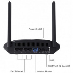 Netgear R6120 router wireless Dual-band (2.4 GHz/5 GHz) Fast Ethernet Nero