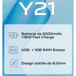 VIVO Y21 16,5 cm (6.51") Doppia SIM Android 11 4G USB tipo-C 4 GB 64 GB 5000 mAh Blu