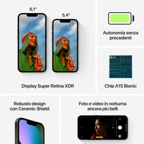 Apple iPhone 13 mini 128GB Verde *ESTENSIONE...