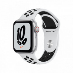 Apple Watch Nike SE GPS + Cellular, 40mm Cassa in Alluminio color Argento con Cinturino Sport Puro Platino/Nero