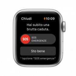 Apple Watch Nike SE GPS + Cellular, 40mm Cassa in Alluminio color Argento con Cinturino Sport Puro Platino/Nero
