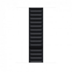 Apple Cinturino a maglie in pelle color mezzanotte (45 mm) - S/M