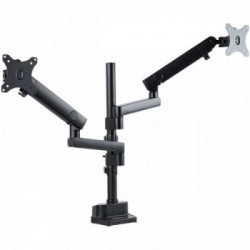 StarTech.com ARMDUALPIVOT supporto da tavolo per Tv a schermo piatto 81,3 cm (32") Morsa Nero