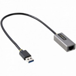 StarTech.com Adattatore USB Ethernet, Convertitore USB 3.0 a Ethernet 10/100/1000 Gigabit per Laptop, Cavo integrato 30 cm,