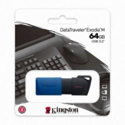 Kingston Technology DataTraveler Exodia M unità flash USB 64 GB USB tipo A 3.2 Gen 1 (3.1 Gen 1) Nero, Blu