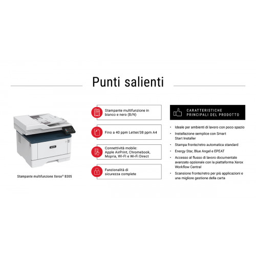 Xerox B305 A4 38 ppm Copia/Stampa/Scansione...