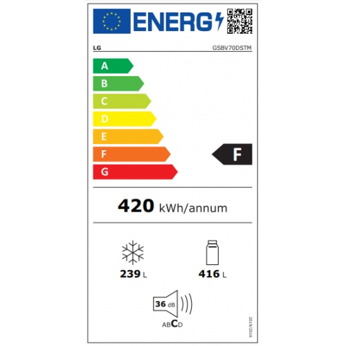 Lg GSBV70DSTM -Frigorifero Side by Side, 655...