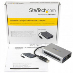 StarTech.com Adattatore di rete Thunderbolt a Gigabit Ethernet - Convertitore esterno da TB a RJ45 con porta USB 3.0 integrata