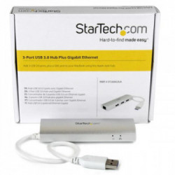 StarTech.com Hub USB 3.0 a 3 porte con Adattatore NIC Ethernet Gigabit Gbe