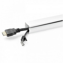 StarTech.com Canalina per la gestione dei cavi solida con nastro adesivo e coperchio, 29 mm P x 20mm H - 1,8m L , canaletta in