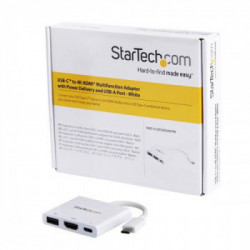 StarTech.com Adattatore Multifunzione USB-C a HDMI 4k con Power Delivery e porta USB-A - Bianco