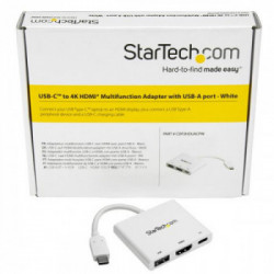 StarTech.com Adattatore Multifunzione USB-C a HDMI 4k con Power Delivery e porta USB-A - Bianco
