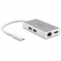 StarTech.com Adattatore Multifunzione USB-C per portatili - Power Delivery - 4K HDMI - Gbe - USB 3.0 - Bianco e Argento