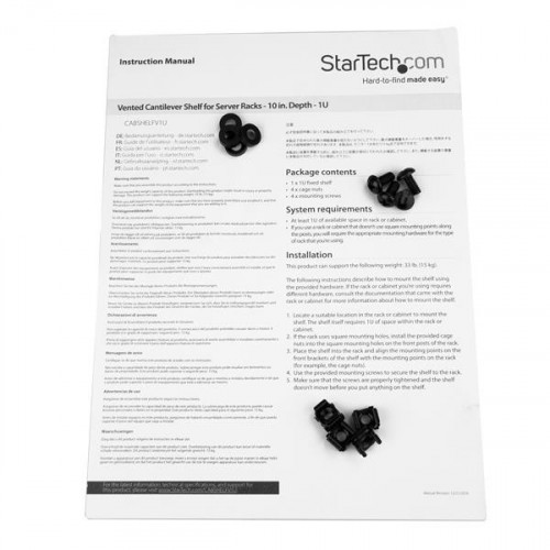StarTech.com Scaffale Ventilato per Rack Server...