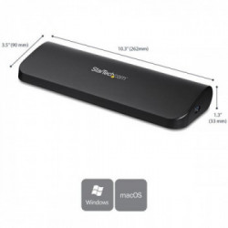 StarTech.com Docking station Universale USB3.0 per laptop VGA DVI HDMI - Dual-Monitor con Ethernet audio