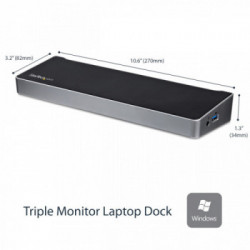 StarTech.com Docking Station replicatore di porte Universale per 3 portatili - video triplo - USB 3.0