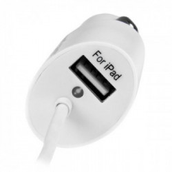 StarTech.com Caricabatteria da auto a doppia porta USB con cavo Lightning incorporato - Bianco