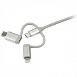 StarTech.com Cavo USB-C Multi Carica - Lightning USB, Micro-B - Intrecciato - 1m
