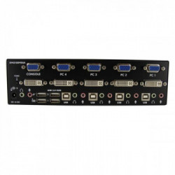 StarTech.com Switch KVM doppio monitor VGA DVI 4 porte USB con audio e hub USB 2.0