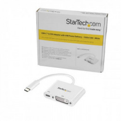 StarTech.com Adattatore USB-C a DVI con Power Delievery - 1920x1200 - Bianco