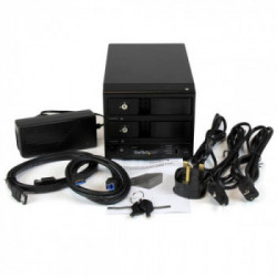 StarTech.com Box Esterno HDD per disco rigido SATA III 3.5" USB 3.0 con UASP - Enclosure Case Disco Rigido a doppio Bay con Hot