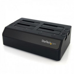 StarTech.com Base de Acoplamiento USB 3.0 con 4 Bahías SATA 6Gbps de 2.5 y 3.5 Pulgadas - Docking Station para HDD SSD
