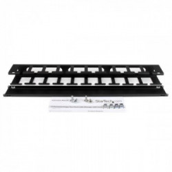 StarTech.com Pannello Gestione Cavi Orizzontale per armadi rack 1U con canalina passacavi a denti e copertura