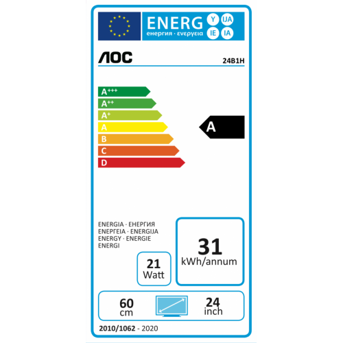 AOC Basic-line 24B1H monitor piatto per PC 59,9...